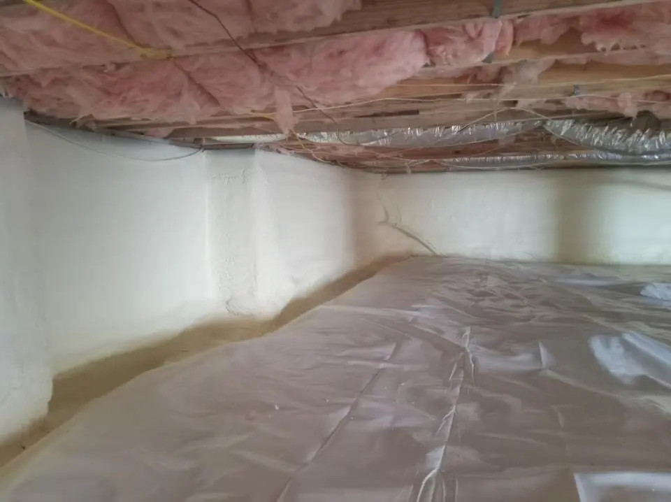 Crawl space encapsulation with closed-cell spray foam for Attic Insulation in Mooresville